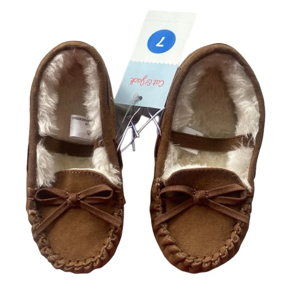 Cat and‎ Jack Moccasins toddler size 7 Celina Dark Chestnut
